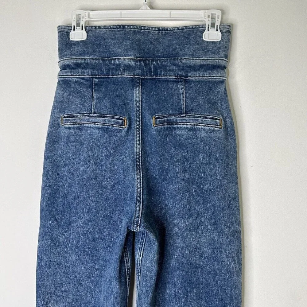 Abercrombie Fitch Ultra High Rise Paperbag Jeans Womens Size 27 Tie Waist Ankle‎